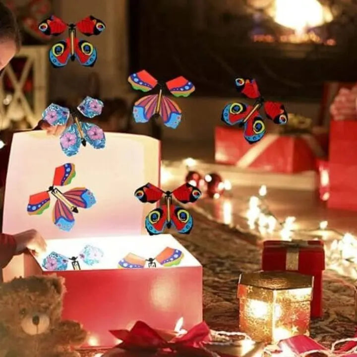 Vliegende Vlinders Verrassing Papier 12x11cm Set 15 Stuks Kaart Cadeau Verjaardag Feest Surprise Opwindbaar Decoratie | Sansoti