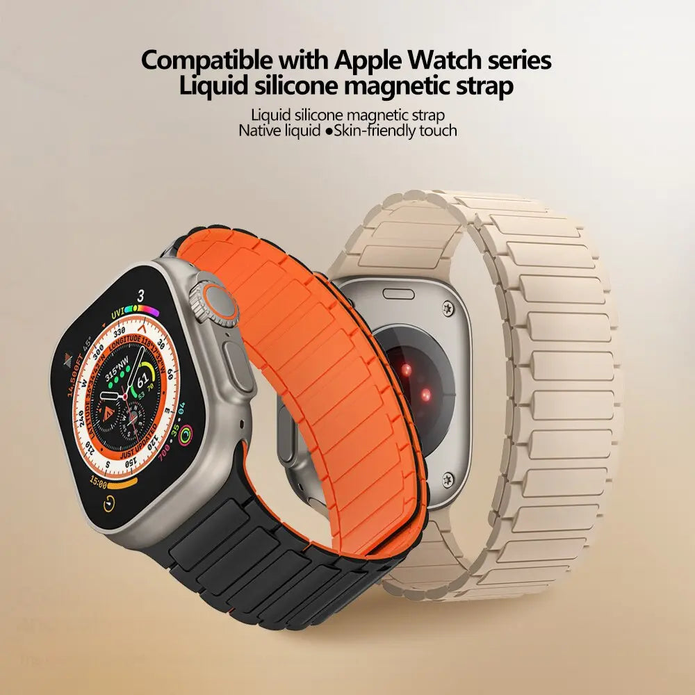Magnetisches Silikonarmband für Smartwatch 38-49mm Verstellbares atmungsaktives Sportarmband Universell kompatibel | Sansoti