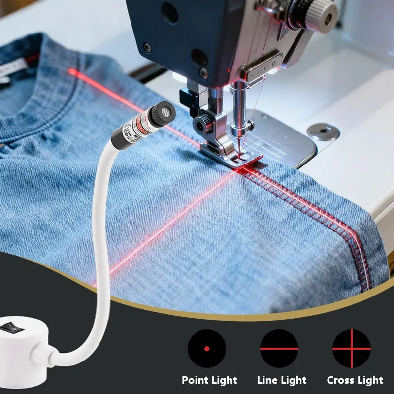 Magnetische Laserassistent voor Naaimachines met Flexibele Arm en USB-Aansluiting | Sansoti