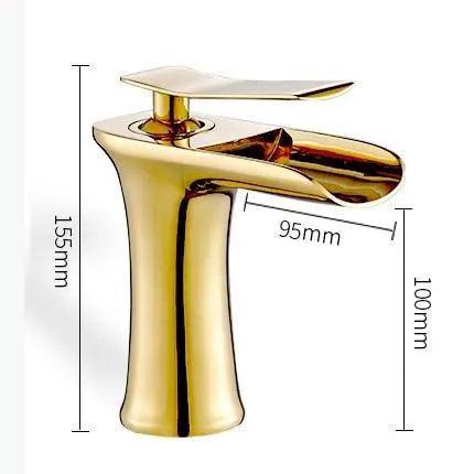 Badkraan Goud Eengreeps Wastafelkraan met Keramische Cartridge Waterbesparend | Sansoti