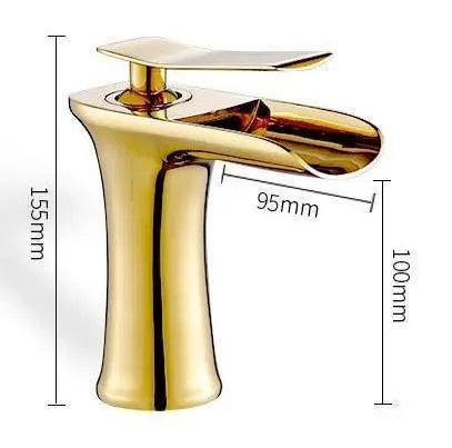 Badkraan Goud Eengreeps Wastafelkraan met Keramische Cartridge Waterbesparend | Sansoti