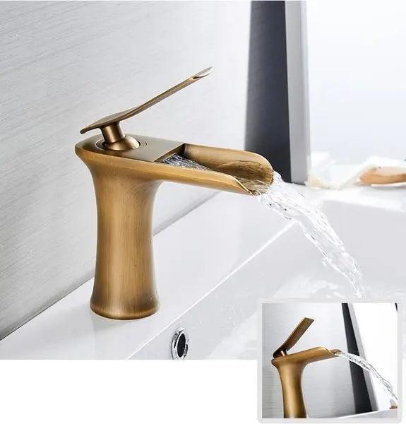 Badkraan Goud Eengreeps Wastafelkraan met Keramische Cartridge Waterbesparend | Sansoti