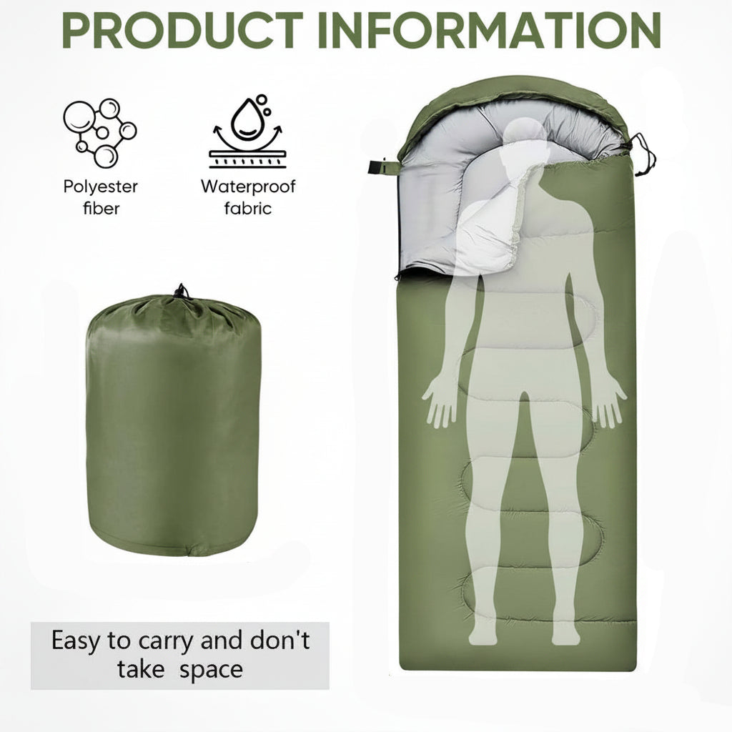 Envelop Slaapzak Thermisch Gewatteerd Polyester Camping Hiking Outdoor Reizen Warm Comfortabel Seizoenen | Sansoti
