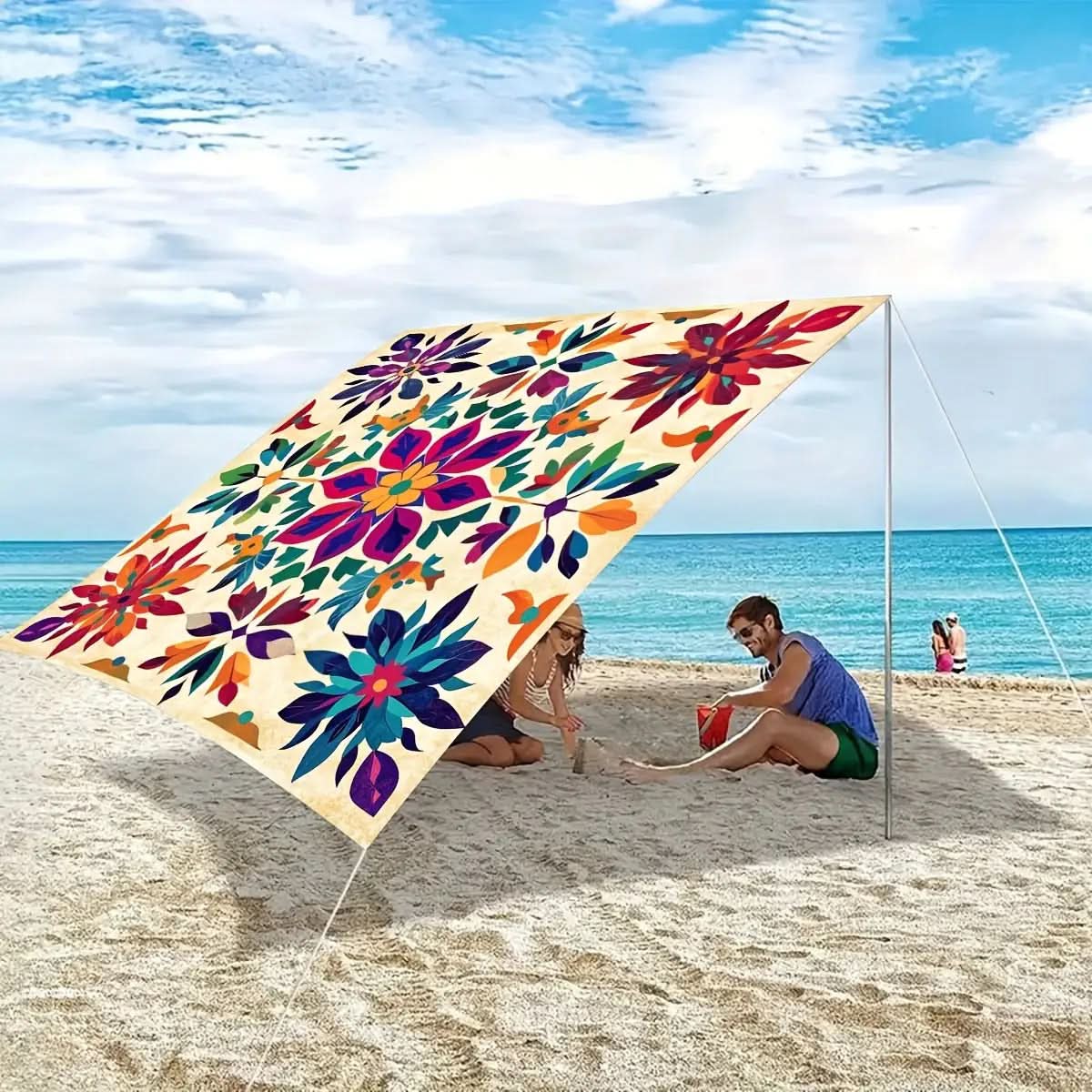 Buitenschirm Bohemian Mandala Sonnenschutz Polyester-Sonnensegel Garten Terrasse Strand Balkon Dekoratives Hängetuch | Sansoti