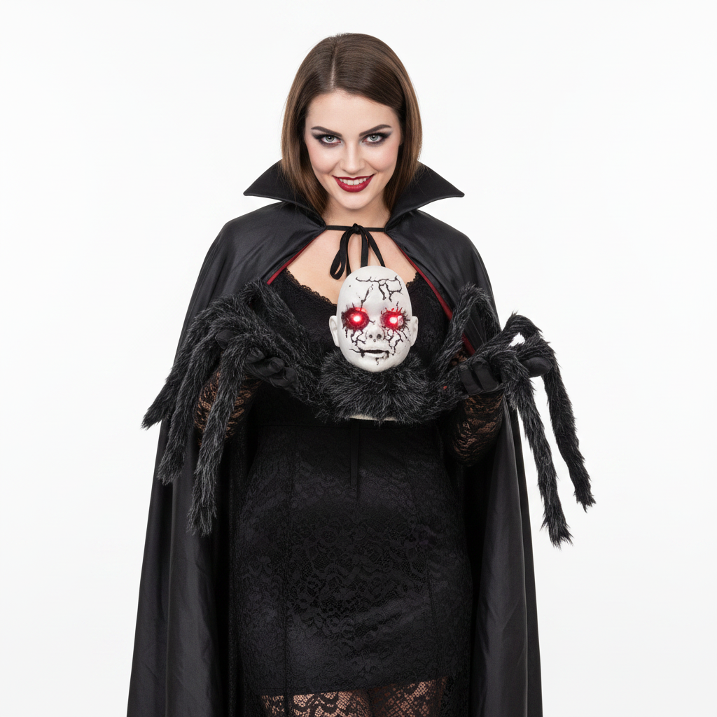 Animatronic Spider Pop Decoration with Motion Sensor and Glowing Eyes for a Spooky Halloween Party | Sansoti