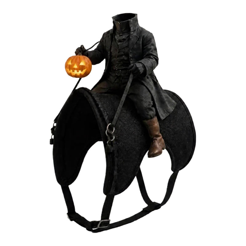 Halloween Pet Costume 3D Pumpkin with Headless Horseman Motif for Dogs and Cats Photoshoot Party Dress-Up | Sansoti
