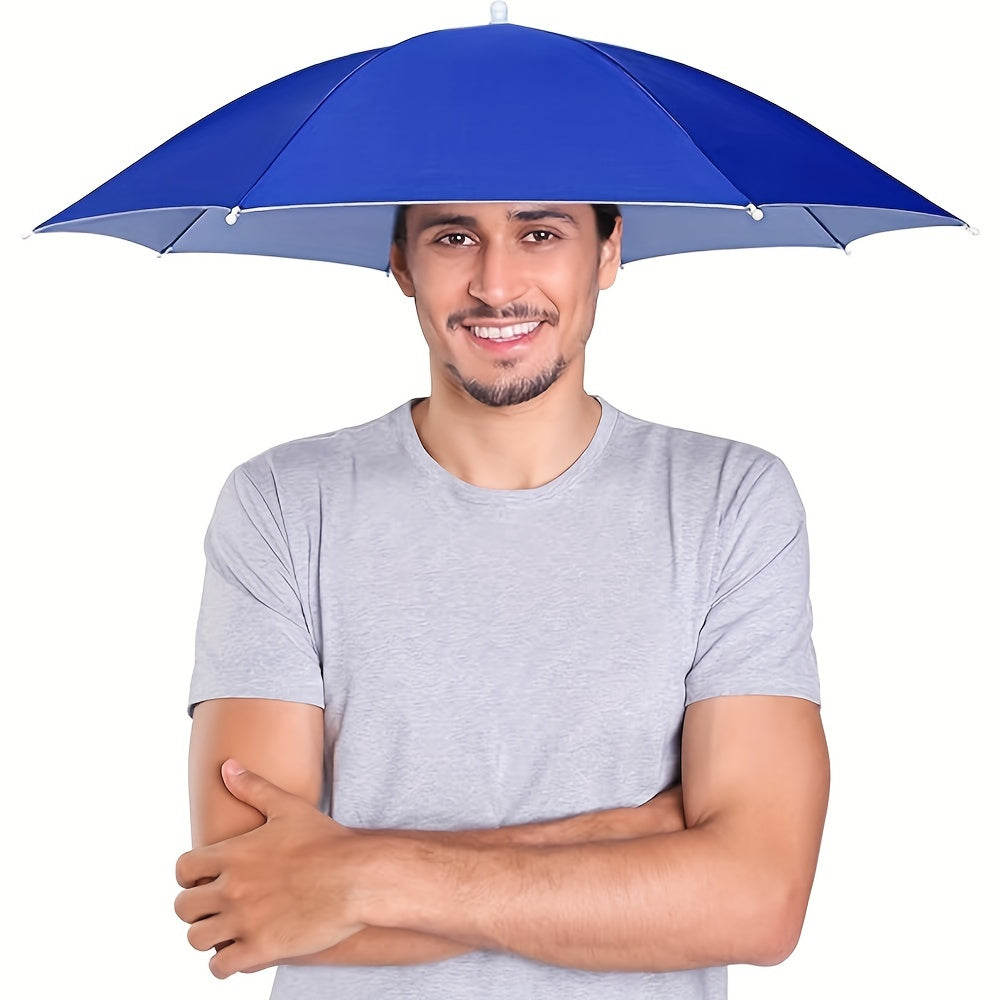 Umbrella Hat Hands-Free Sun Protection Garden Walking Fishing Beach Camping Foldable UV Filter Head Umbrella | Sansoti