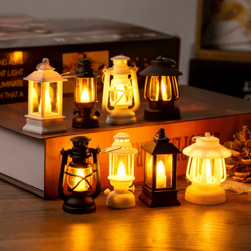 Mini LED Nachtlampje Retro Design Poppenhuisverlichting Warm Sfeerlicht Decoratief Miniatuurlamp Kinderkamer | Sansoti