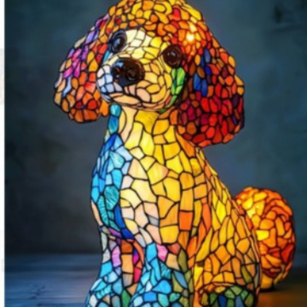 LED Dog Light Poodle Sculpture with Warm Light for Terrace & Interior | Sansoti