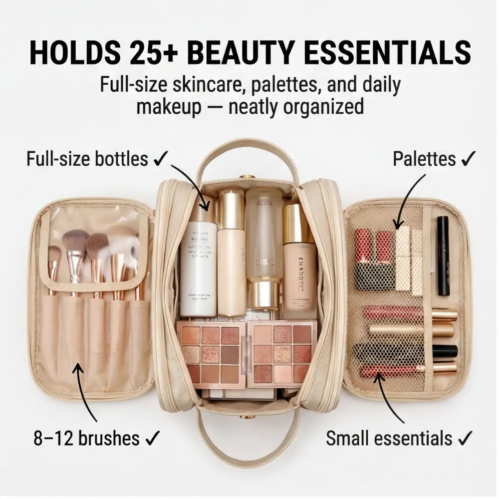 Make-up Organizer met Penseelopberging – Afklappende Opening, 25+ Producten | Sansoti