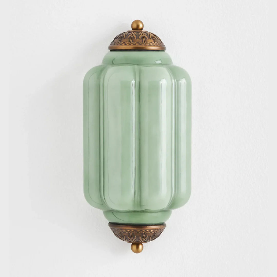 Vintage Wandlamp met Melkglazen Kap en Antieke Afwerking voor Sfeervolle Verlichting | Sansoti
