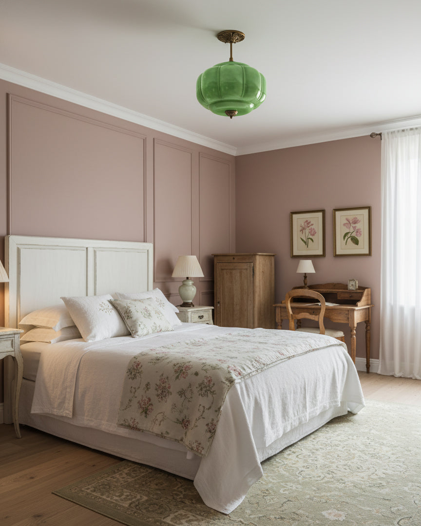 Vintage Deckenlampe aus Glas – elegante Deckenleuchte mit Metalldetails | Restfield