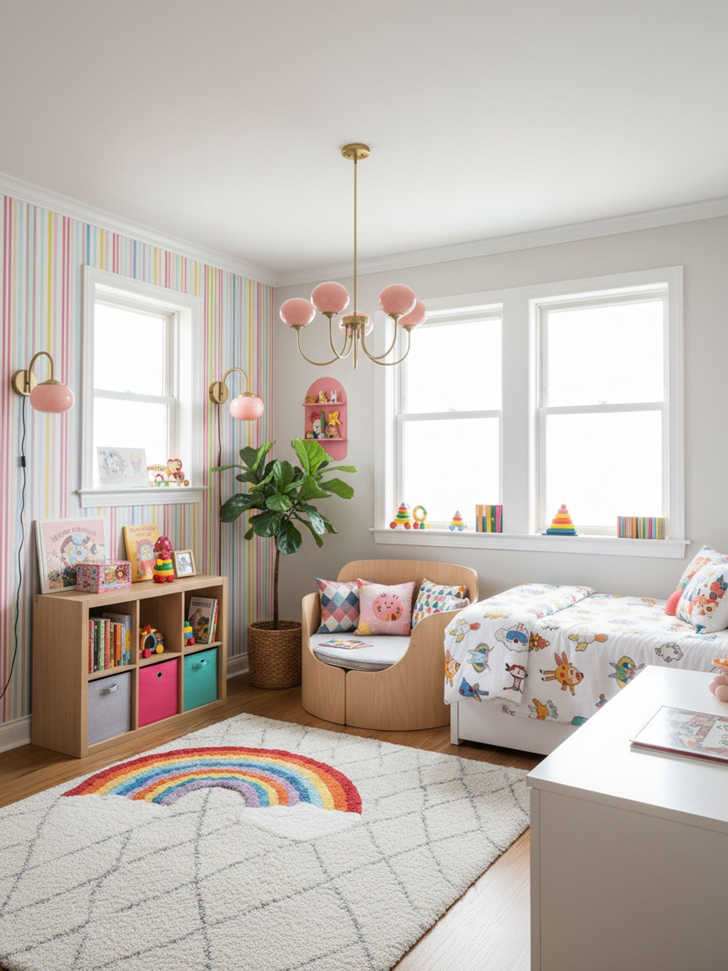 Glaskronleuchter mit rosa, weißen oder cremefarbenen Kugeln und goldenem oder verchromtem Rahmen, moderner Design-Kronleuchter mit 3 oder 5 Lichtquellen für Wohn- und Esszimmer | Restfield