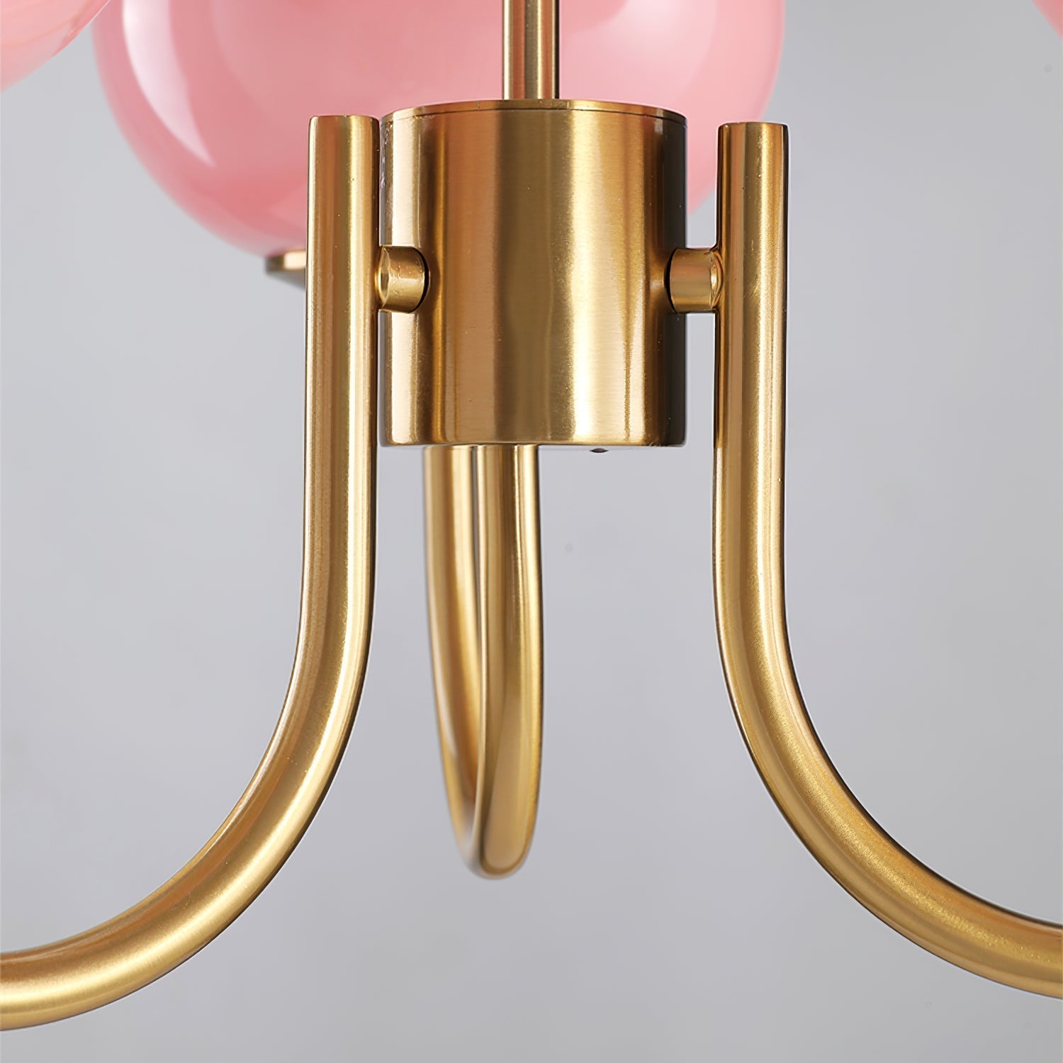Plafondlamp Glas Roze Goud Retro 3 of 5 Lichts Hanglamp Woonkamer Slaapkamer Eetkamer Luxe | Sansoti