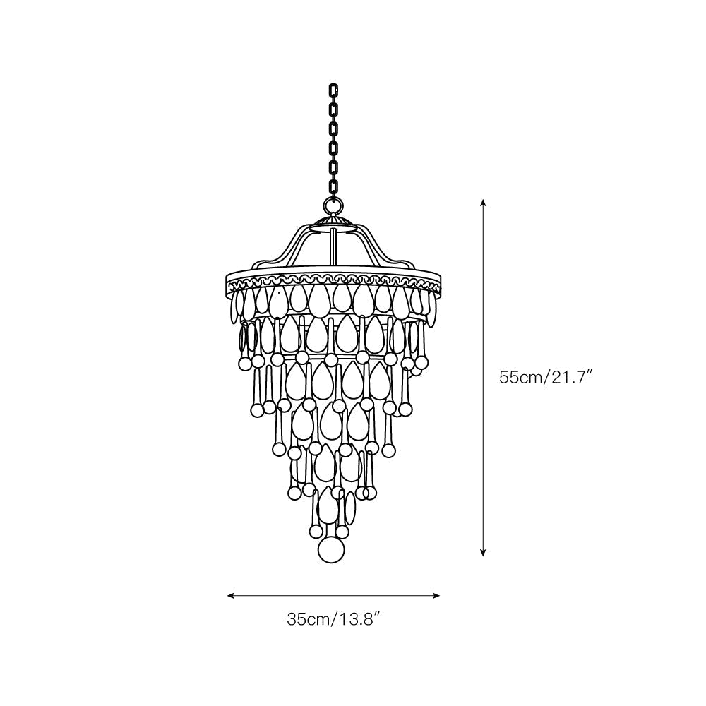 Lustre en cristal avec finition bronze antique et suspension à chaîne – Éclairage décoratif exclusif | Sansoti