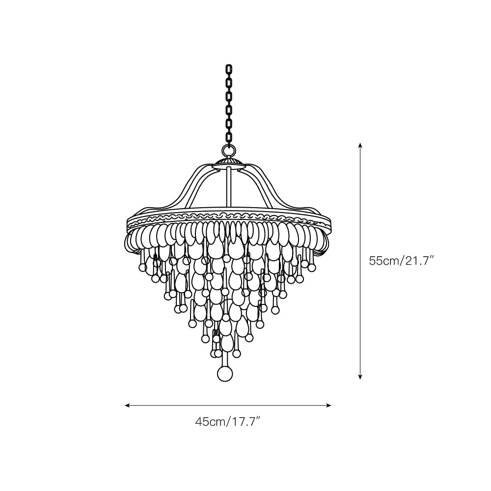 Lustre en cristal avec finition bronze antique et suspension à chaîne – Éclairage décoratif exclusif | Sansoti