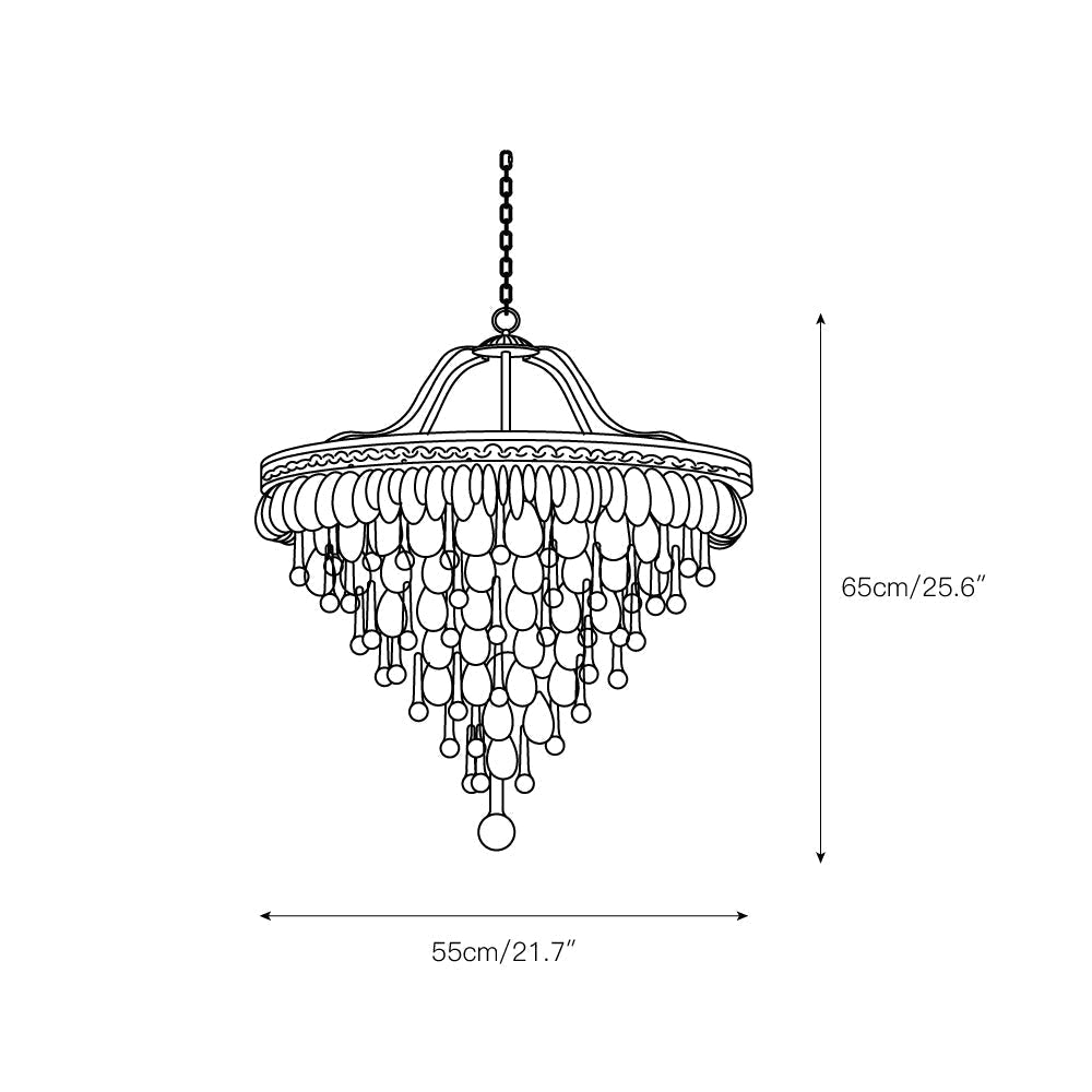 Lustre en cristal avec finition bronze antique et suspension à chaîne – Éclairage décoratif exclusif | Sansoti