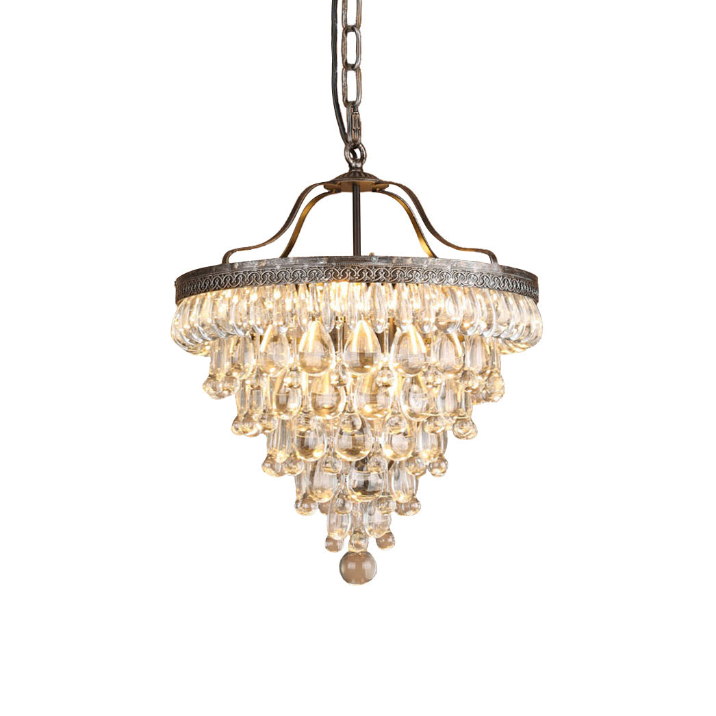 Lustre en cristal avec finition bronze antique et suspension à chaîne – Éclairage décoratif exclusif | Sansoti