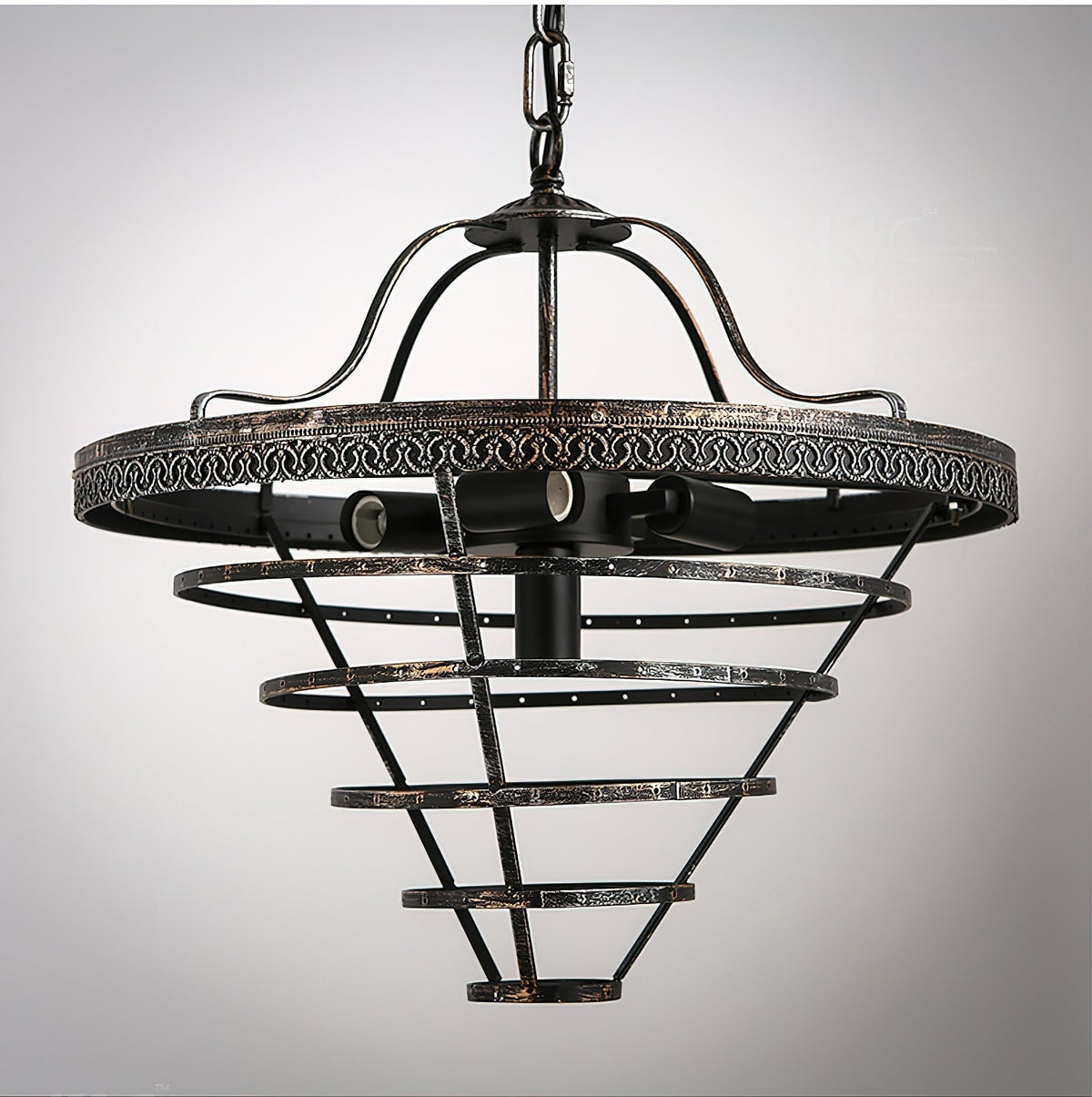 Lustre en cristal avec finition bronze antique et suspension à chaîne – Éclairage décoratif exclusif | Sansoti