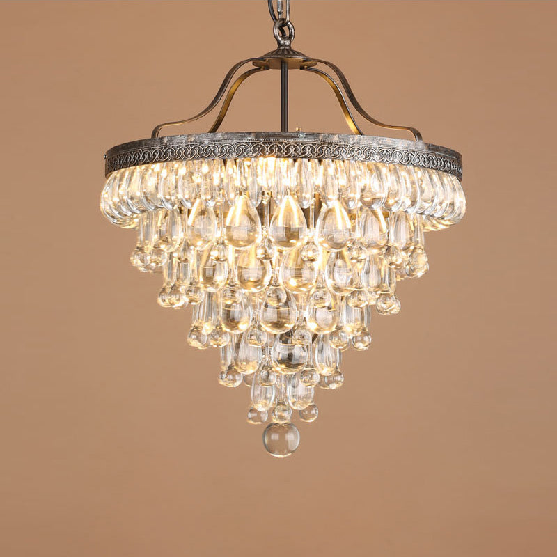 Lustre en cristal avec finition bronze antique et suspension à chaîne – Éclairage décoratif exclusif | Sansoti