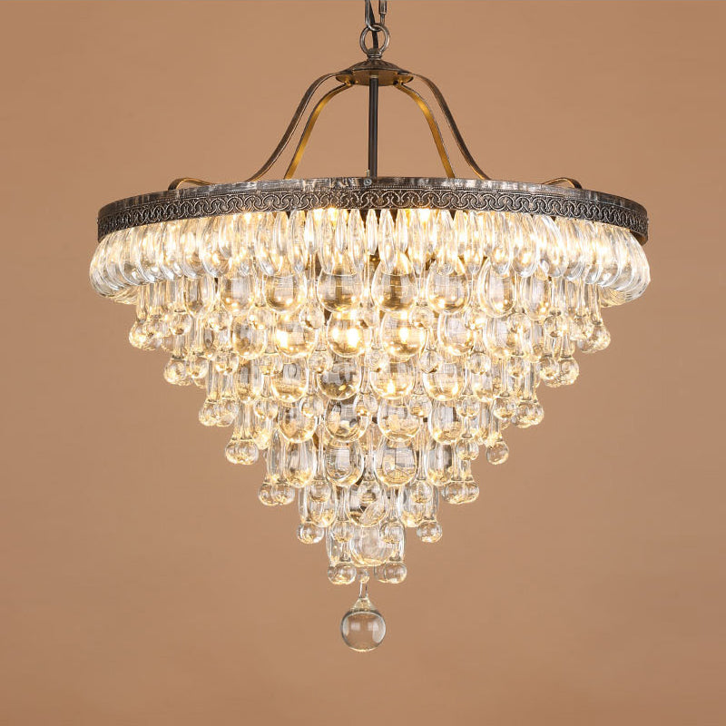 Lustre en cristal avec finition bronze antique et suspension à chaîne – Éclairage décoratif exclusif | Sansoti