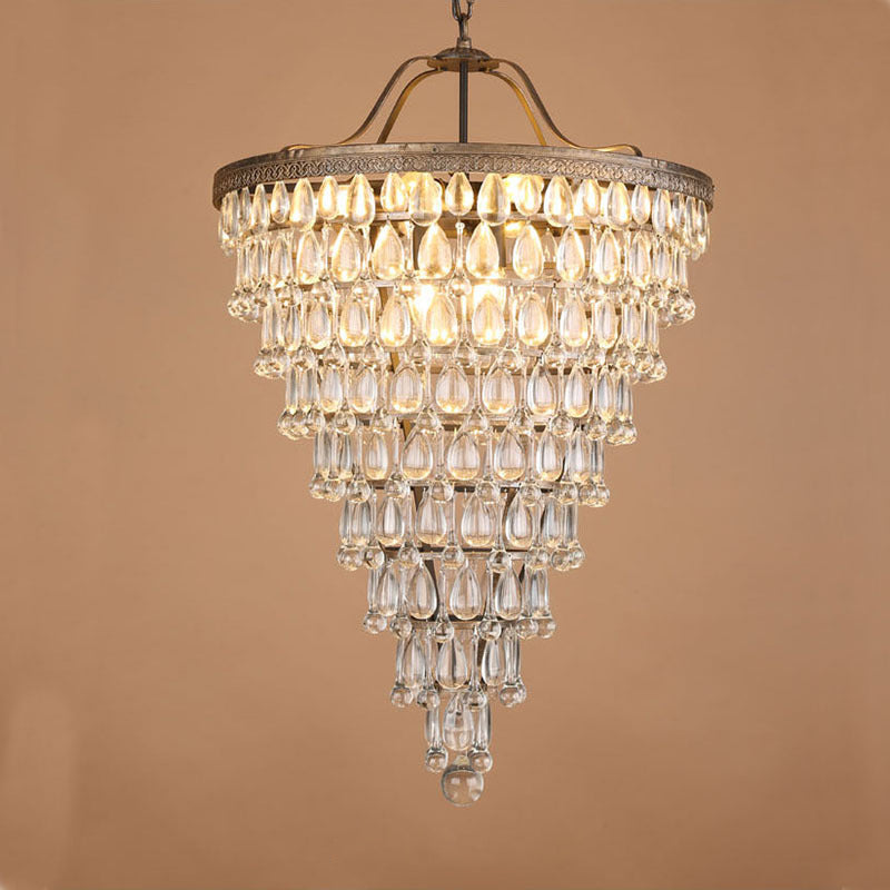 Lustre en cristal avec finition bronze antique et suspension à chaîne – Éclairage décoratif exclusif | Sansoti
