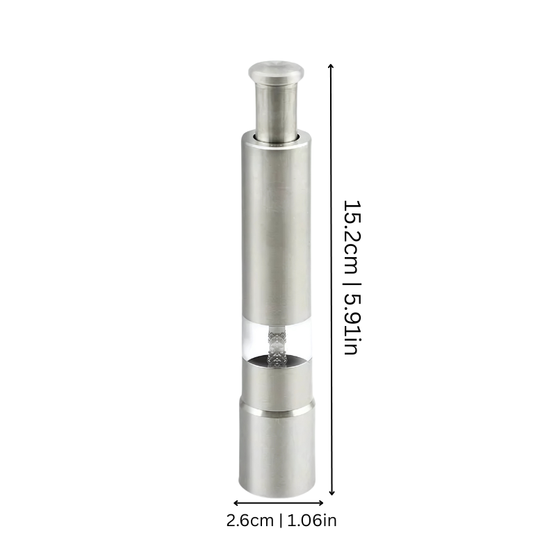 Electric Stainless Steel Spice Grinder with One-Handed Button Operation for Pepper, Salt and Spices, Kitchen Utensil for Cooking and Dining | Sansoti