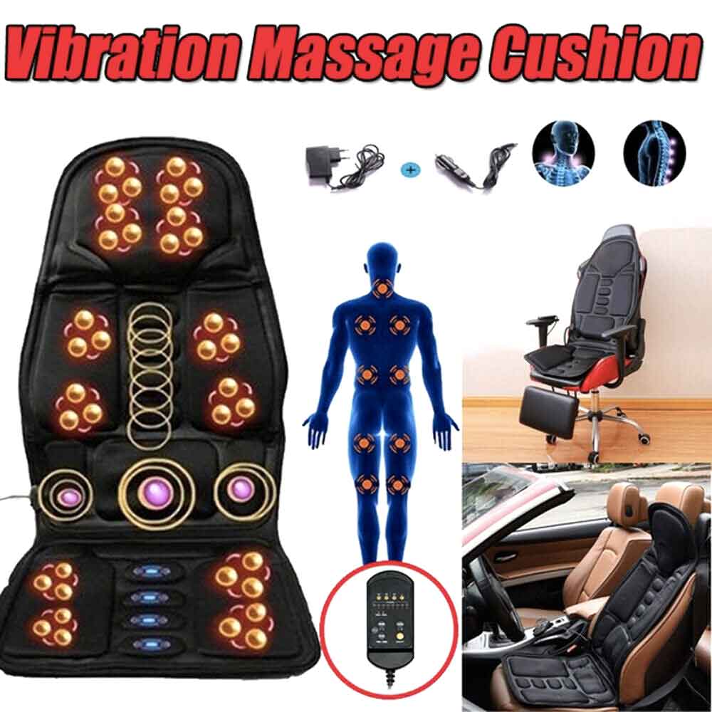 Coussin de massage électrique avec 8 programmes, soutien chauffant pour la nuque et massage shiatsu, pour fauteuil, voiture et maison | Sansoti