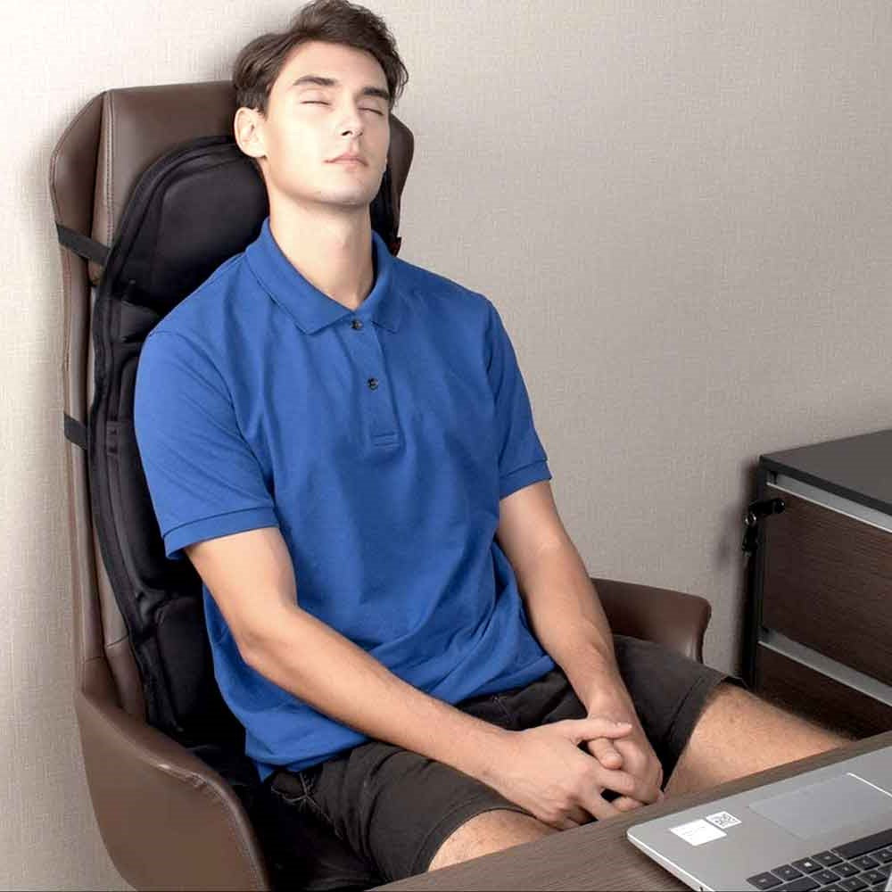 Coussin de massage électrique avec 8 programmes, soutien chauffant pour la nuque et massage shiatsu, pour fauteuil, voiture et maison | Sansoti
