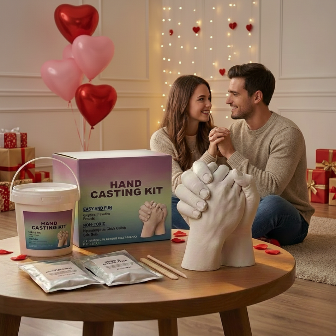Kit de moulage d’empreintes de mains en forme de cœur pour couples, famille et bébé, alginate 3D, plâtre, souvenir créatif, œuvre d’art, cadeau | Sansoti