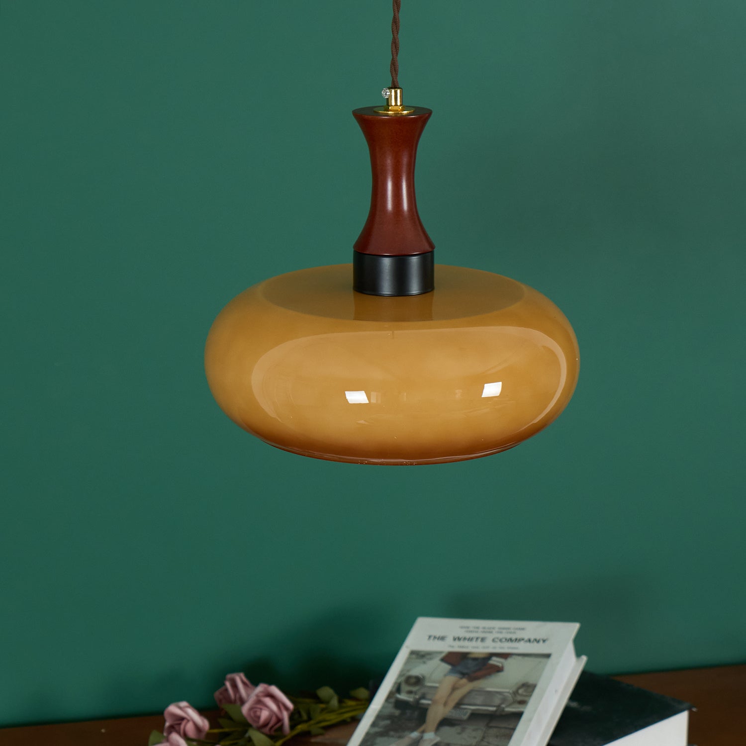 Amber glazen hanglamp – warme sfeerverlichting voor woonkamer en eetkamer | Sansoti