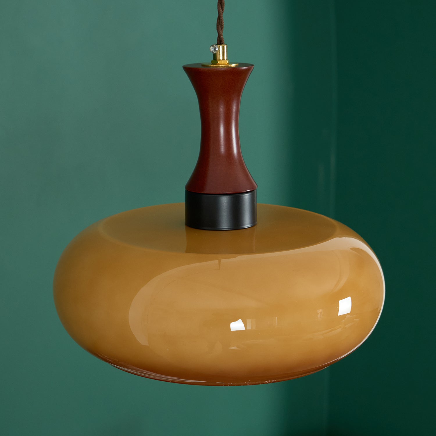 Amber glazen hanglamp – warme sfeerverlichting voor woonkamer en eetkamer | Sansoti