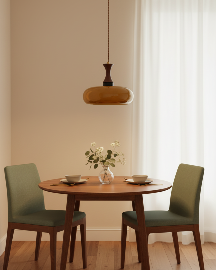 Amber glazen hanglamp – warme sfeerverlichting voor woonkamer en eetkamer | Sansoti