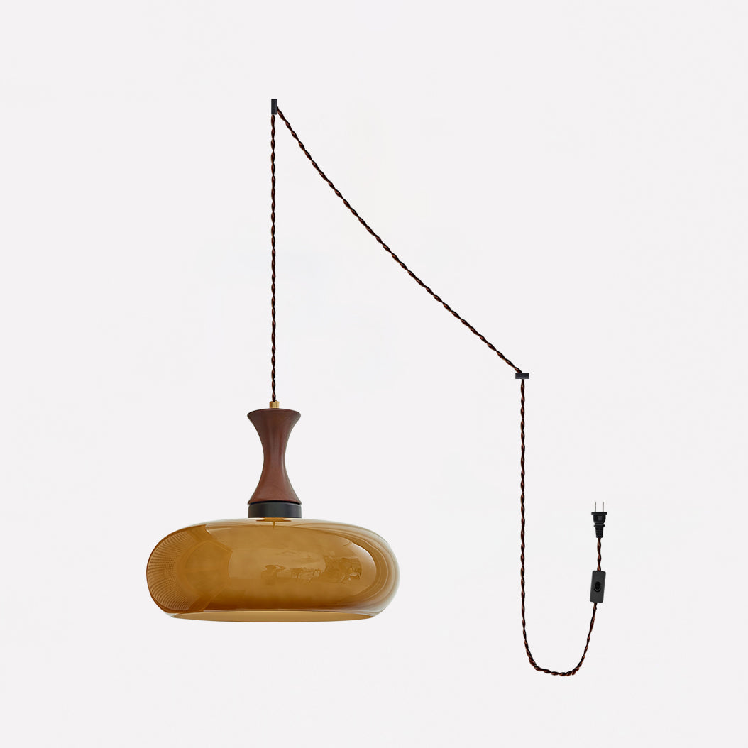 Amber glazen hanglamp – warme sfeerverlichting voor woonkamer en eetkamer | Sansoti