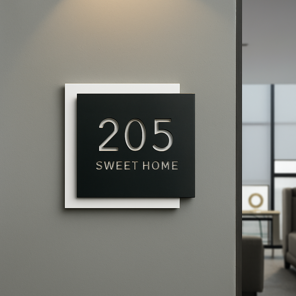 Numéro de maison 3D en acrylique flottant Moderne Résistant aux intempéries pour façade Anthracite | Sansoti