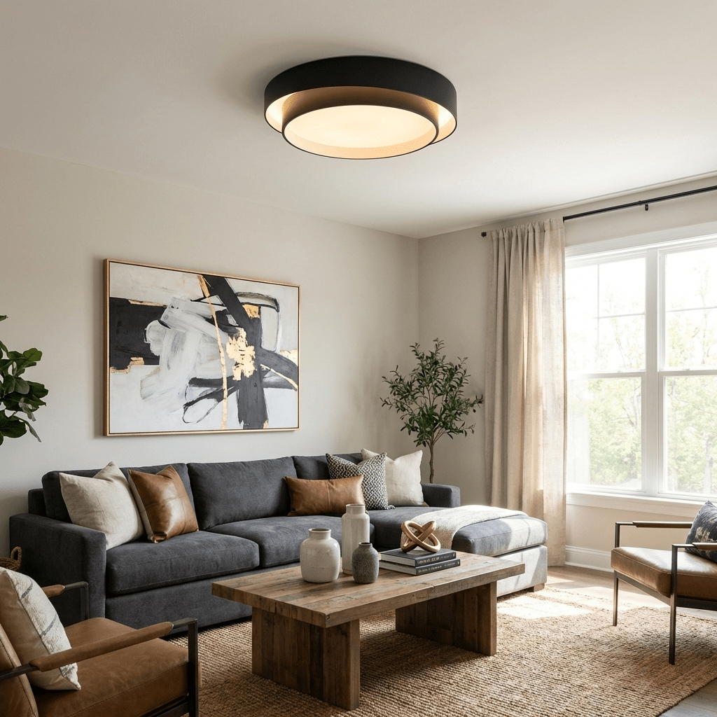 Plafondlamp Cilinder IJzer Acryl Wit Grijs Zwart Woonkamer Slaapkamer LED 3000K 4000K 6000K Ø40 Ø50 Ø60cm Plafonnière Dimbaar | Sansoti