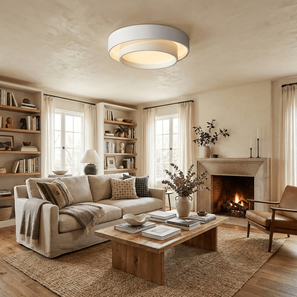 Plafondlamp Cilinder IJzer Acryl Wit Grijs Zwart Woonkamer Slaapkamer LED 3000K 4000K 6000K Ø40 Ø50 Ø60cm Plafonnière Dimbaar | Sansoti