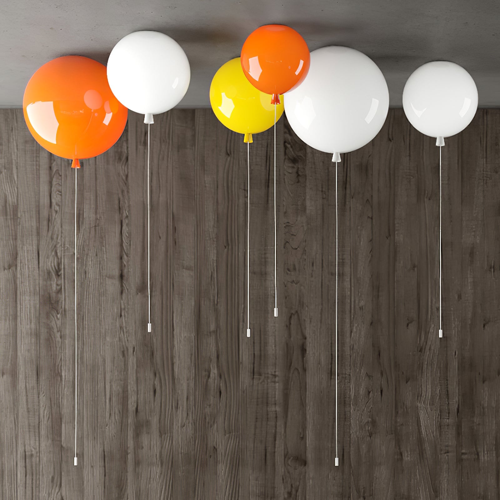 Ballonlampe Deckenleuchte Kunststoff Weiß Blau Rosa Orange Kinderzimmer Wohnzimmer Ø25 Ø30 Ø35cm Hängelampe Verspielter Zugschnur | Restfield