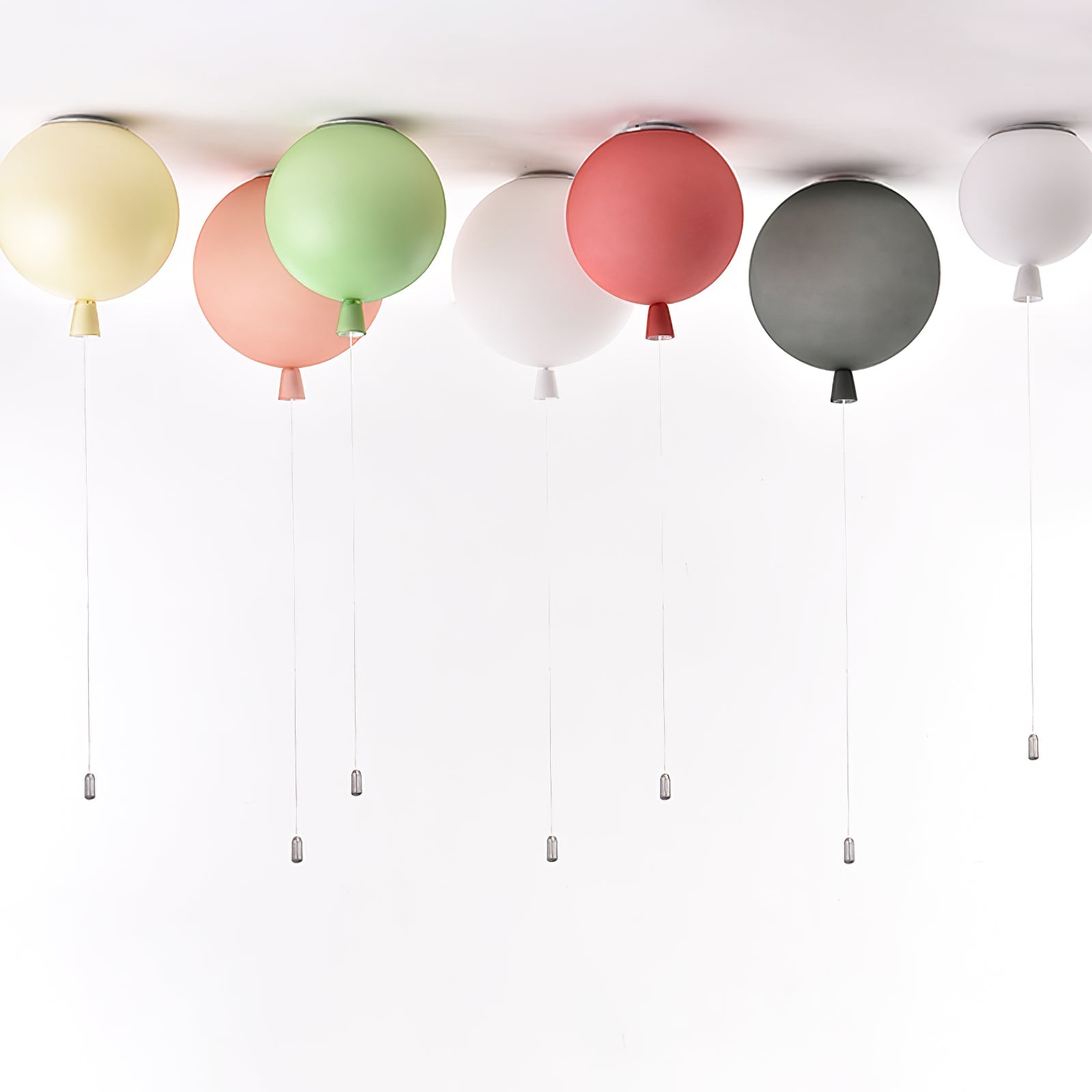 Ballonlampe Deckenleuchte Kunststoff Weiß Blau Rosa Orange Kinderzimmer Wohnzimmer Ø25 Ø30 Ø35cm Hängelampe Verspielter Zugschnur | Restfield