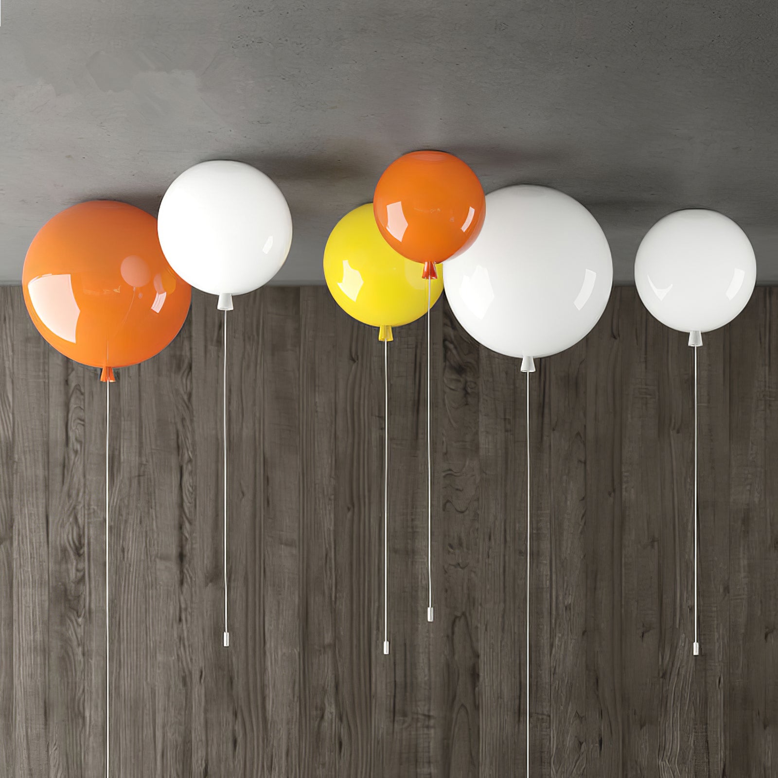 Ballonlampe Deckenleuchte Kunststoff Weiß Blau Rosa Orange Kinderzimmer Wohnzimmer Ø25 Ø30 Ø35cm Hängelampe Verspielter Zugschnur | Restfield