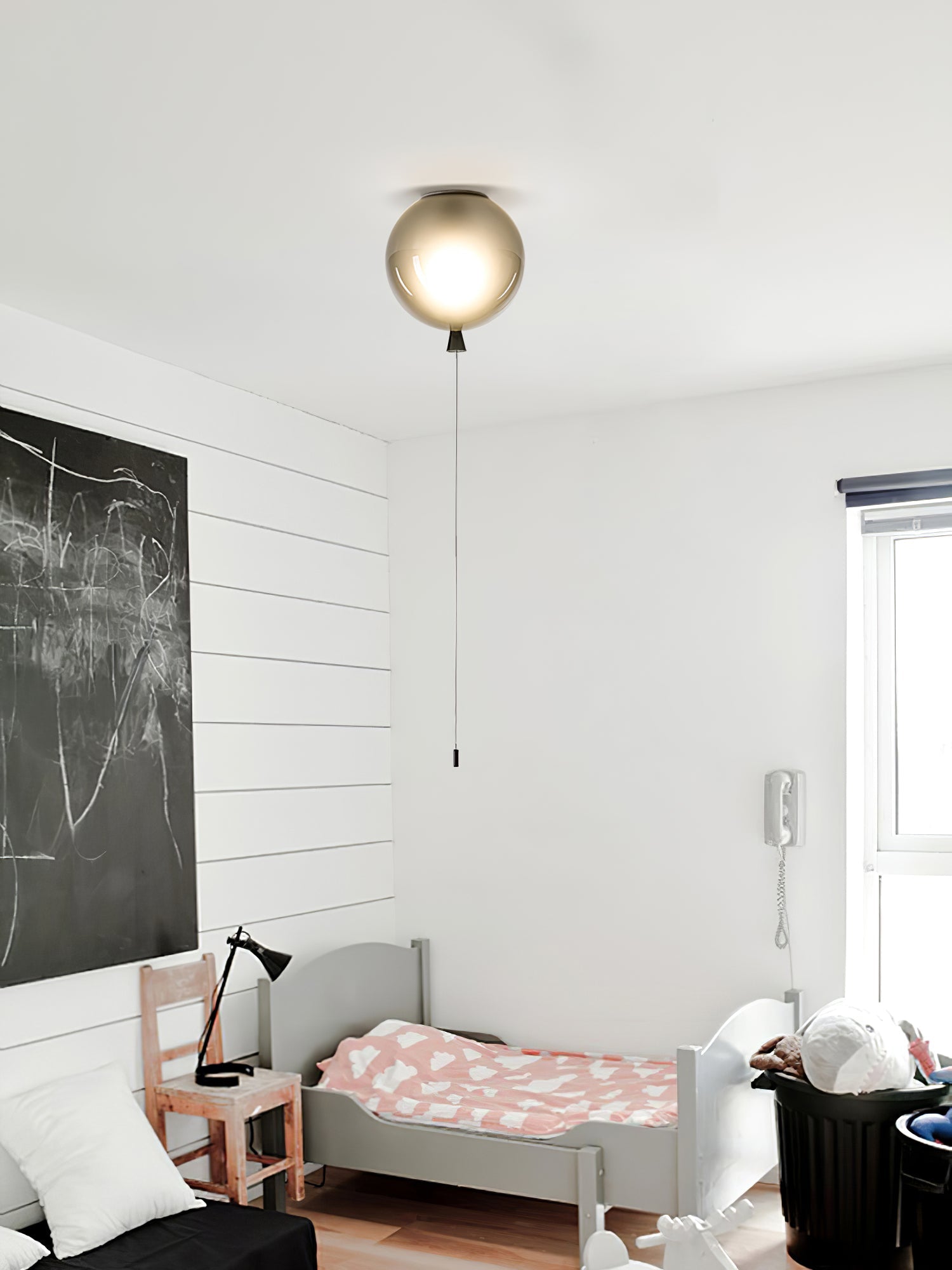 Ballonlampe Deckenleuchte Kunststoff Weiß Blau Rosa Orange Kinderzimmer Wohnzimmer Ø25 Ø30 Ø35cm Hängelampe Verspielter Zugschnur | Restfield