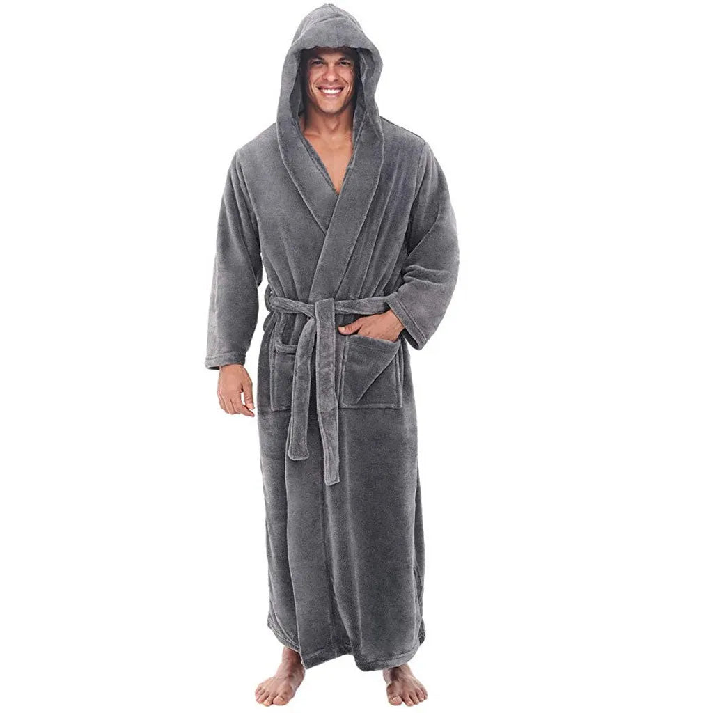 Badjas met Capuchon voor Heren – Zachte Pluche Ochtendjas in Relaxed Fit voor Warmte en Comfort | Sansoti