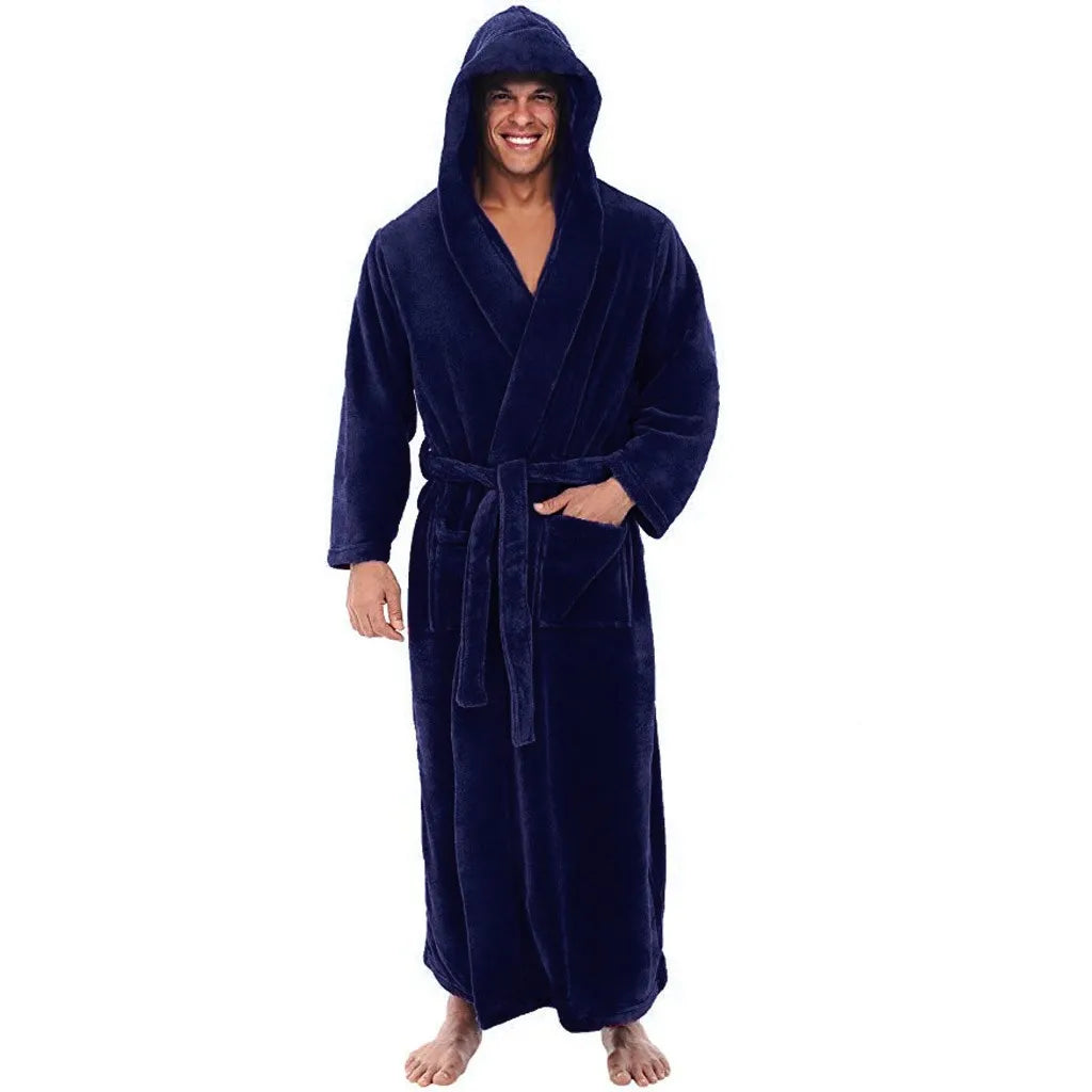 Badjas met Capuchon voor Heren – Zachte Pluche Ochtendjas in Relaxed Fit voor Warmte en Comfort | Sansoti