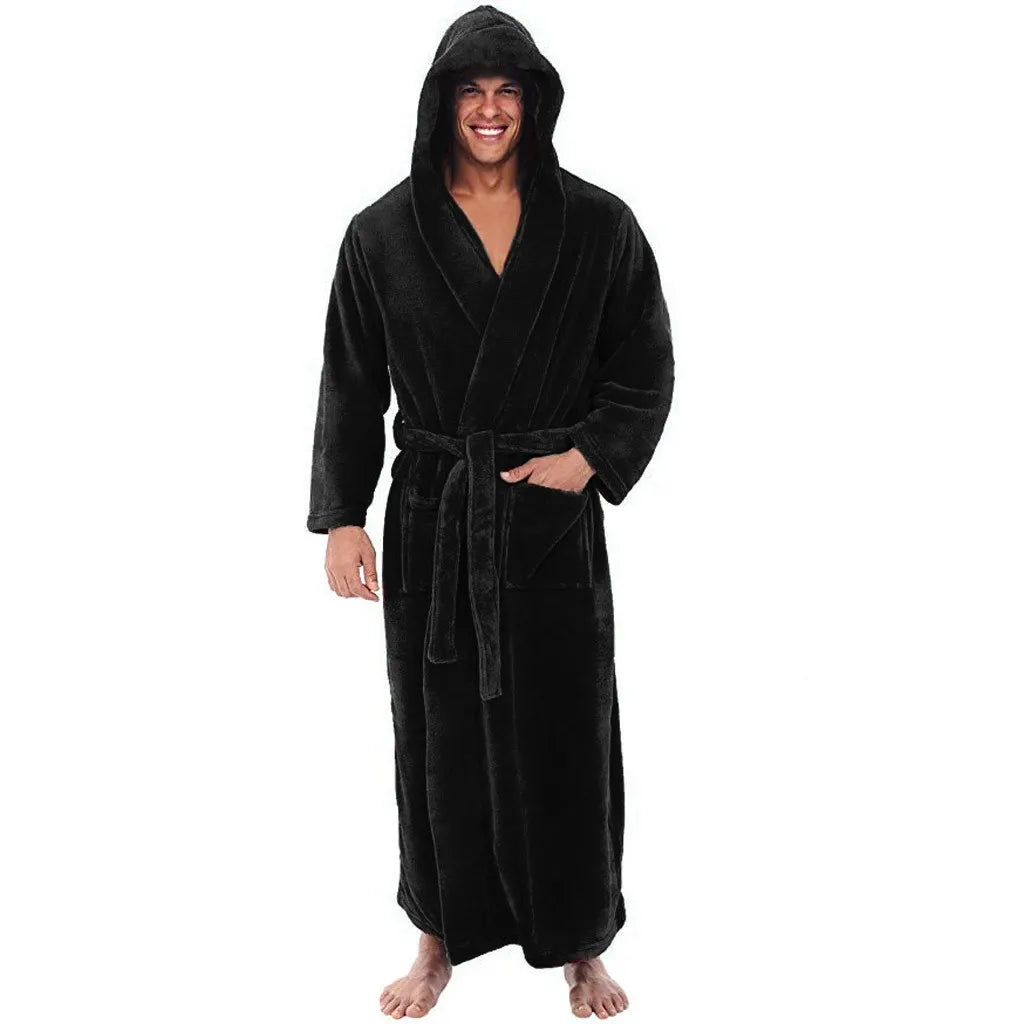 Badjas met Capuchon voor Heren – Zachte Pluche Ochtendjas in Relaxed Fit voor Warmte en Comfort | Sansoti