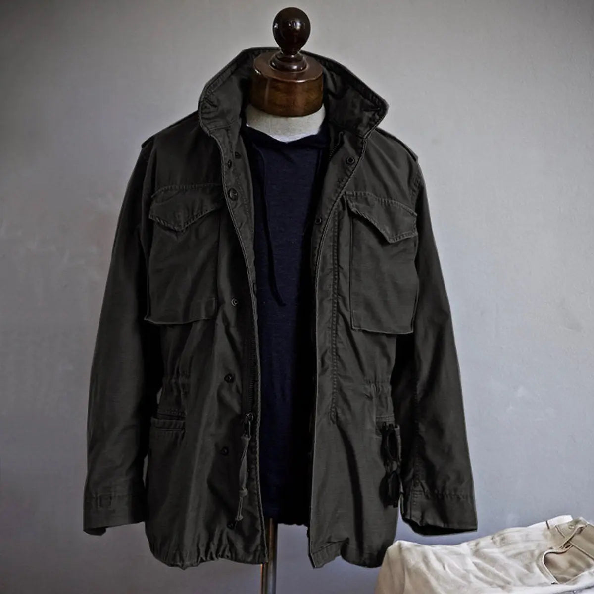 Heren Veldjas Verstelbare Taille Cargozakken Relaxed Fit Utility Outdoor Hip-Length Canvas Jack Casual | Sansoti