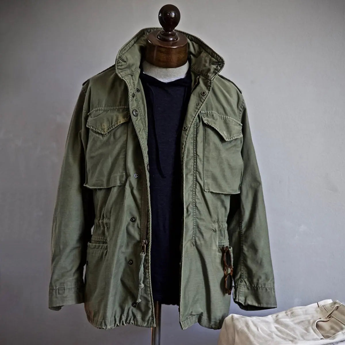 Heren Veldjas Verstelbare Taille Cargozakken Relaxed Fit Utility Outdoor Hip-Length Canvas Jack Casual | Sansoti
