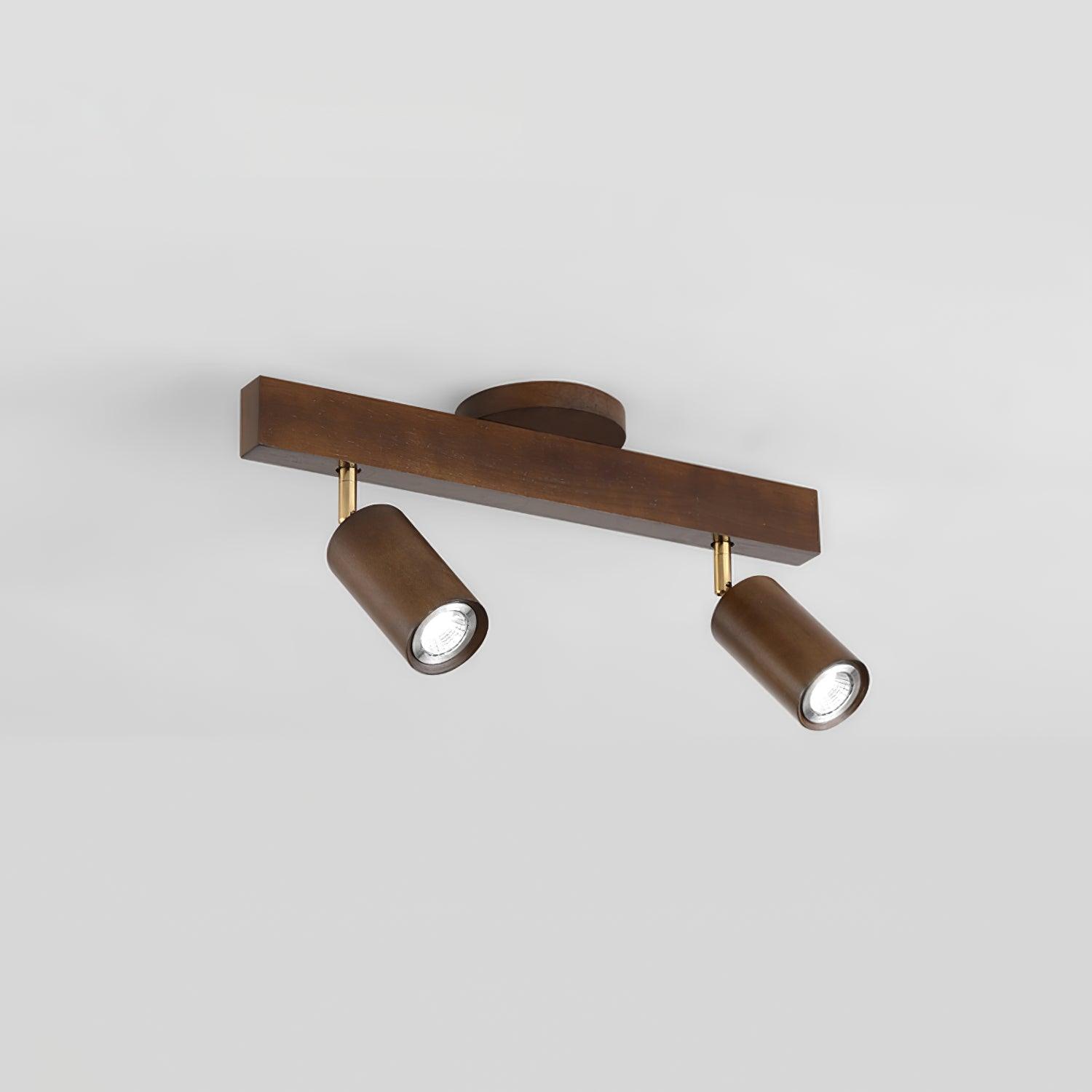 Holz Schienendeckenleuchte LED Holzoptik Gold Verstellbare Spots Wohnzimmer Küche Flur Skandinavisch Modern | Restfield