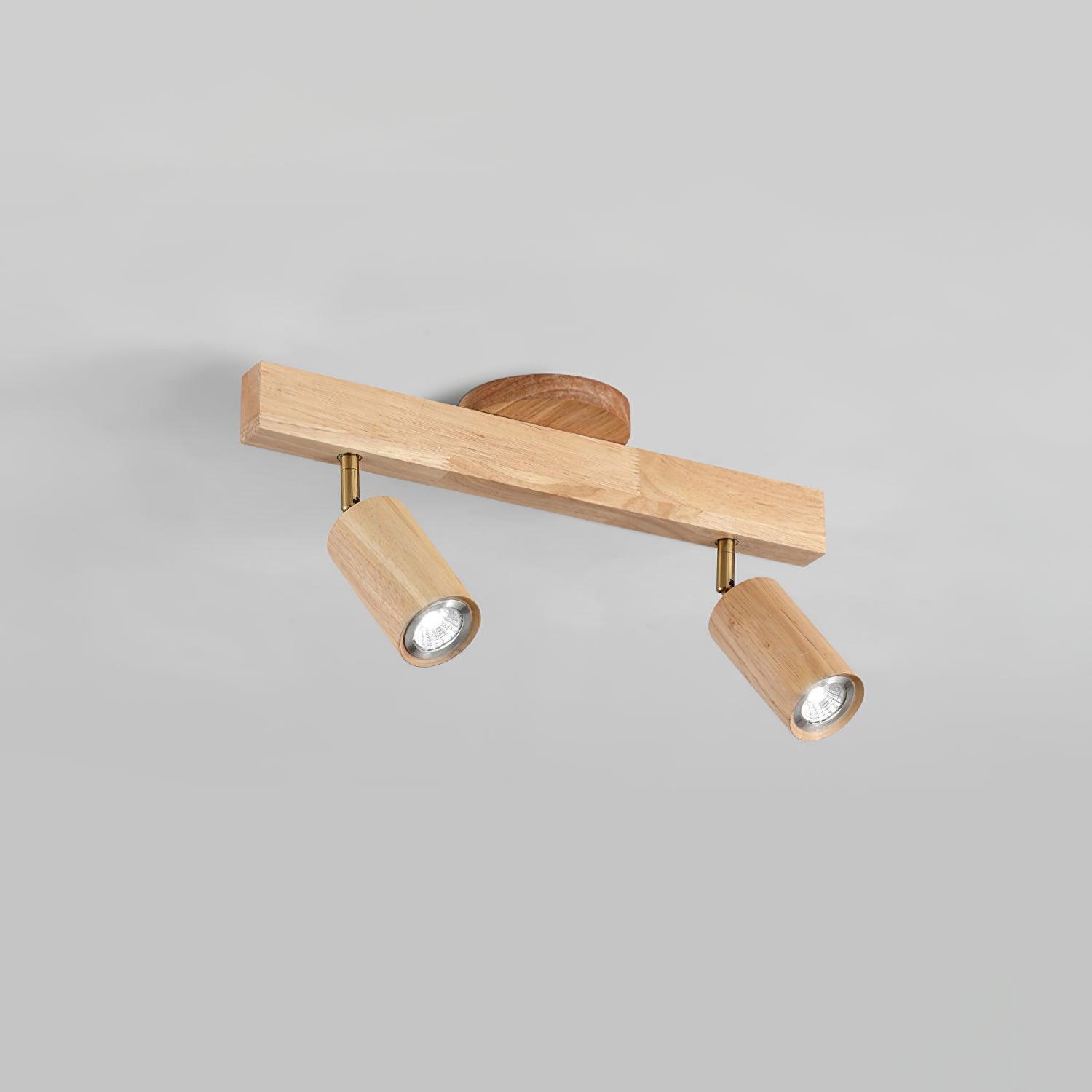 Holz Schienendeckenleuchte LED Holzoptik Gold Verstellbare Spots Wohnzimmer Küche Flur Skandinavisch Modern | Restfield