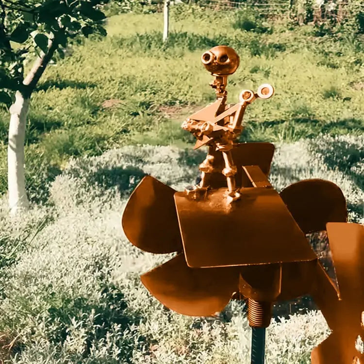 Windmolen Metaal Handgelast 32x15cm Muzikant Gitaar Tuin Terras Balkon Decoratie Windvaan Roestvrij Cadeau Muziekliefhebber | Sansoti