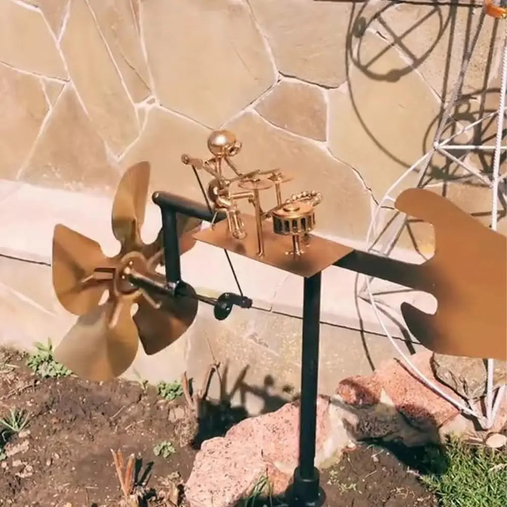 Windmolen Metaal Handgelast 32x15cm Muzikant Gitaar Tuin Terras Balkon Decoratie Windvaan Roestvrij Cadeau Muziekliefhebber | Sansoti